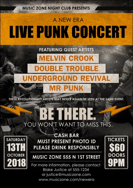 Punk Rock Club Flyer 2 Product Front