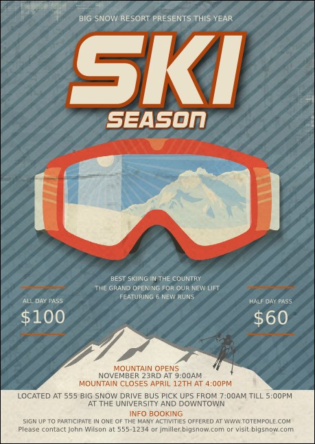 Ski Goggles Club Flyer Product Front