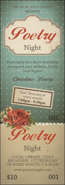 Poetry Event Ticket
