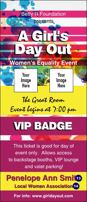 Women's Expo Abstract VIP Event Badge Large Product Front
