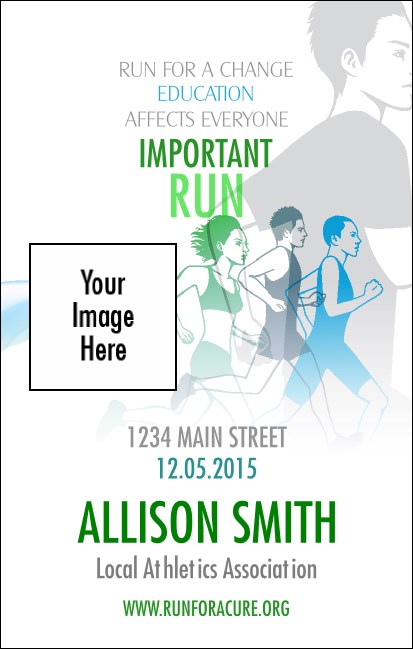 Run for a Cause (Blue-Green) VIP Event Badge Medium Product Front