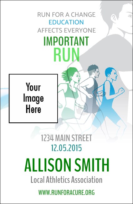 Run for a Cause (Blue-Green) VIP Event Badge Small Product Front