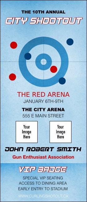 Curling VIP Event Badge Large Product Front