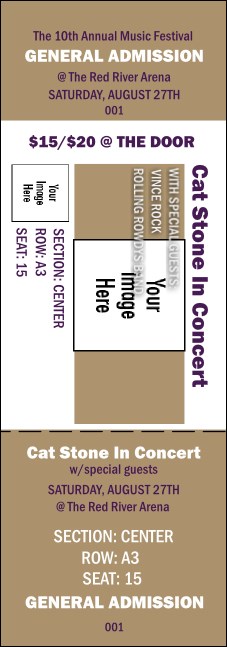 Big Logo Tan Reserved Event Ticket Product Front