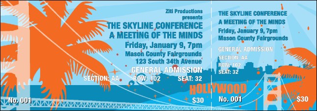 California Orange and Blue Reserved Event Ticket Product Front