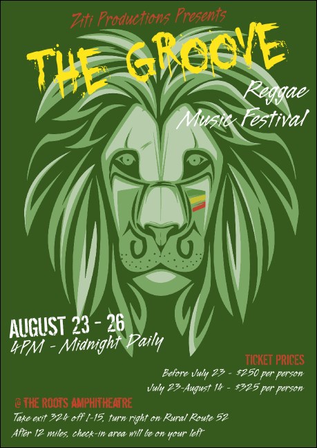 Reggae Lion Club Flyer Product Front