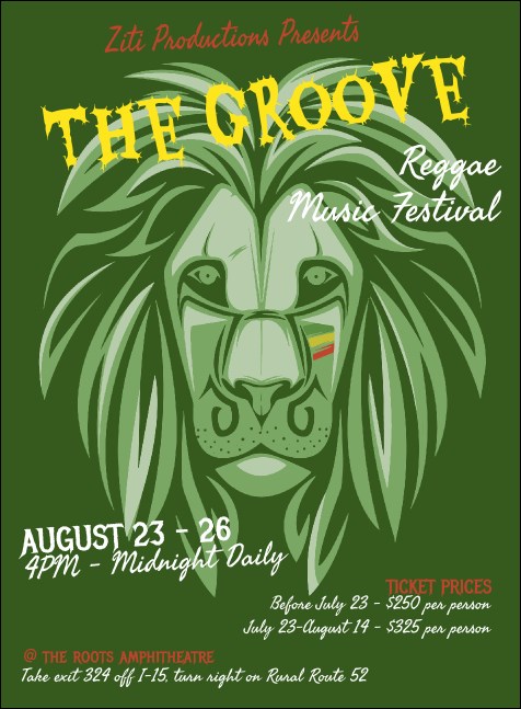 Reggae Lion Invitation Product Front