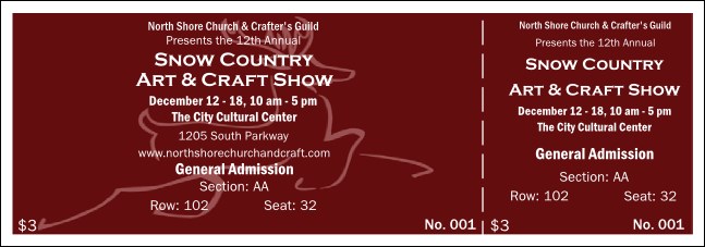 Christmas Reindeer 001 Reserved Event Ticket Product Front