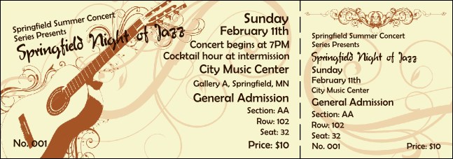 Concert Series 005 Reserved Event Ticket Product Front