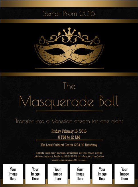 Masquerade Ball 3 Image Flyer Product Front