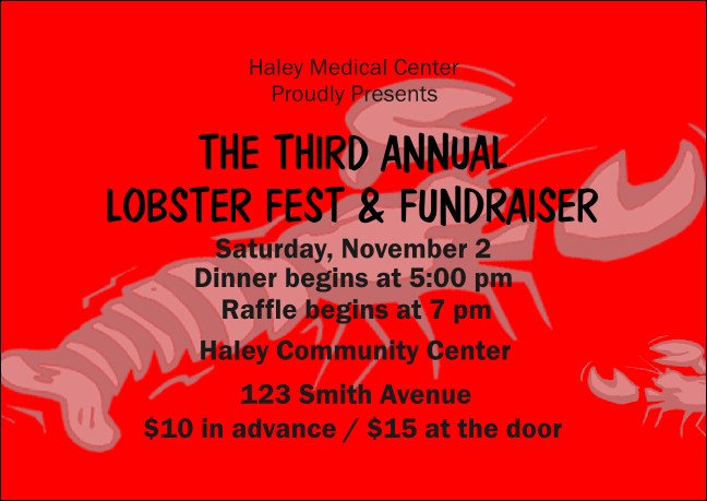Lobster Club Flyer Product Front