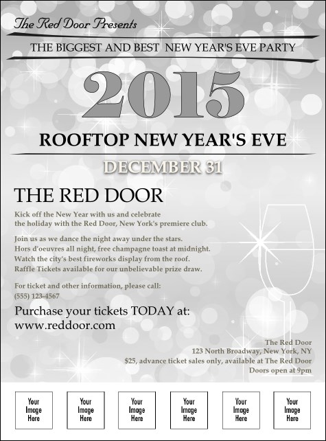 Silver Glitter Logo Flyer Product Front