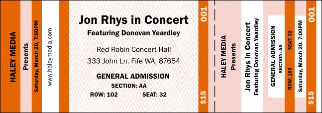 Orange Landscape Reserved Event Ticket