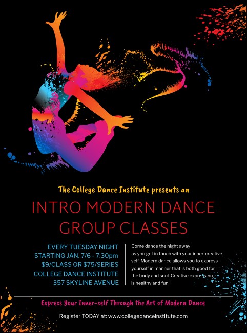 Modern Dance Black Flyer Product Front