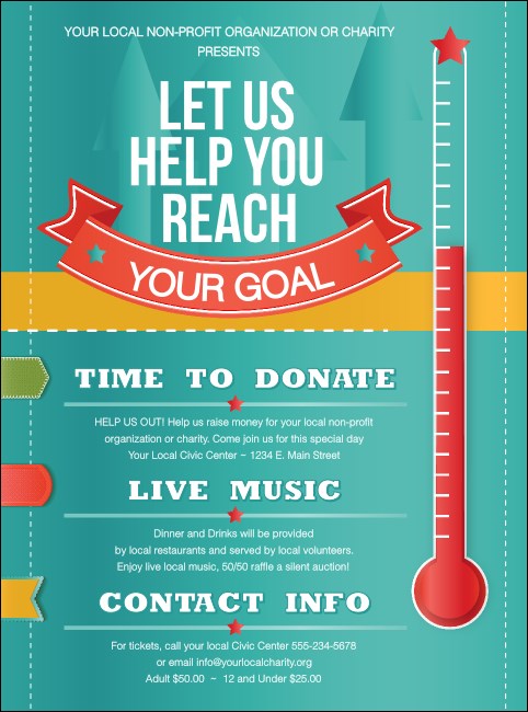 Fundraising Thermometer Flyer Product Front
