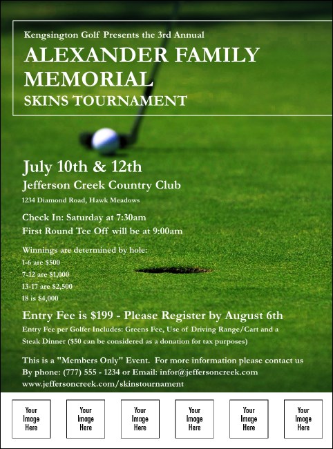 Golf Photo Logo Flyer Product Front