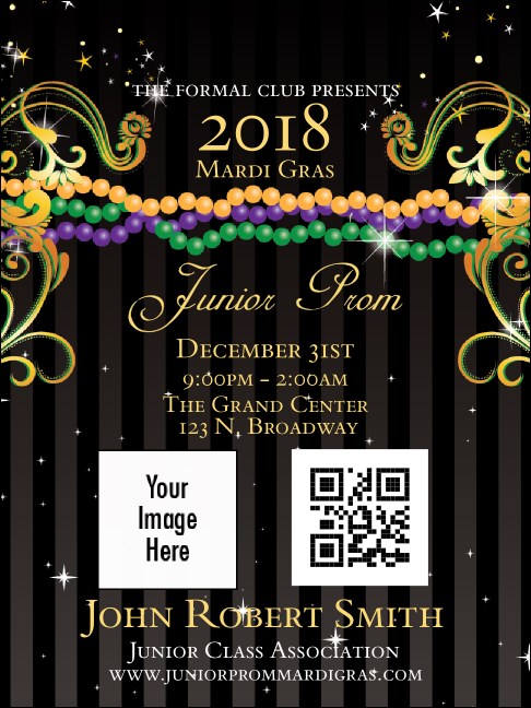 Mardi Gras Prom Economy Event Badge Economy Event Badge Product Front