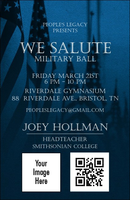 Military Ball - US Flags VIP Event Badge Small