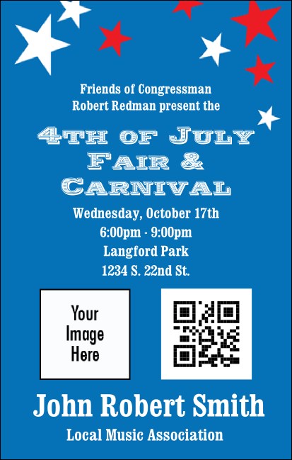 Red, White, and Blue Stars Economy Event Badge VIP Event Badge Medium