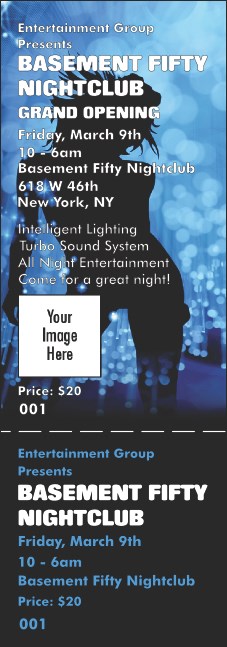 Nightclub Blue Event Ticket Product Front