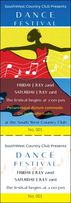 Dance Festival Event Ticket Product Front