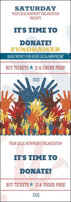 Fundraising Hands Event Ticket Product Front