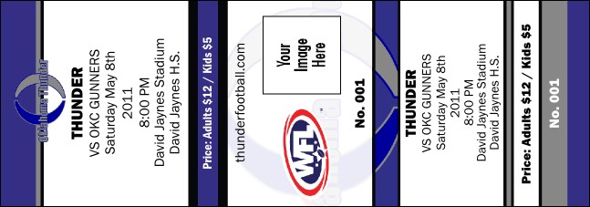 WFL Oklahoma Thunder General Admission Ticket Purple