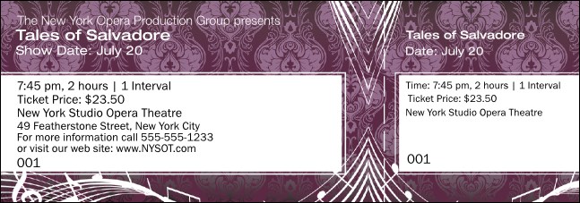 Opera Violet General Admission Ticket Product Front
