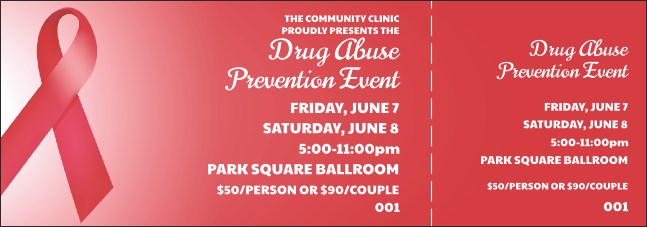 Red Ribbon General Admission Ticket Product Front