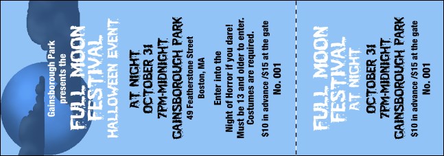 Halloween Full Moon General Admission Ticket Product Front