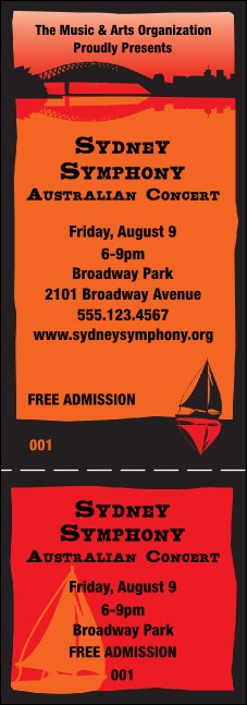 Sydney General Admission Ticket (Orange) Product Front