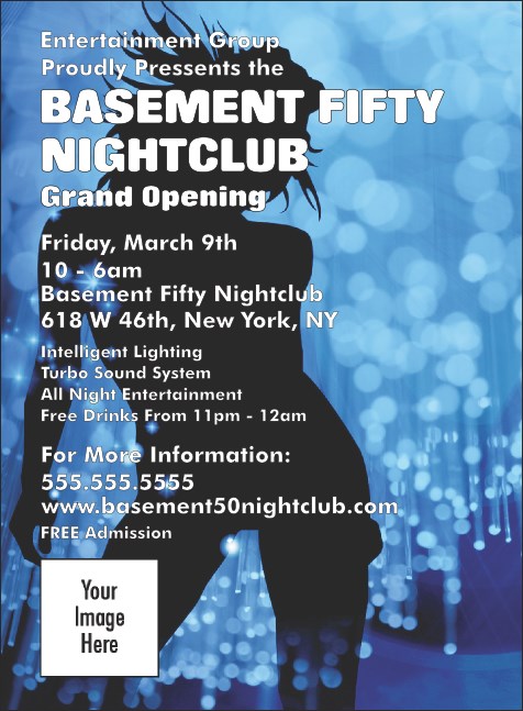 Nightclub Blue Invitation