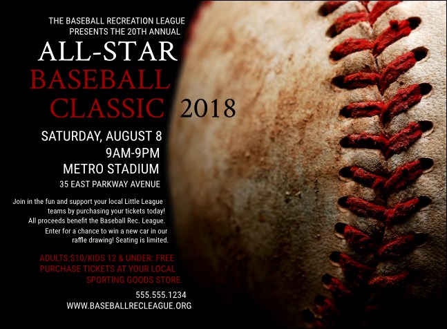 Baseball Stitches Invitation Product Front