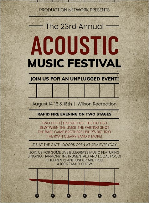 Acoustic Strings Invitation Product Front