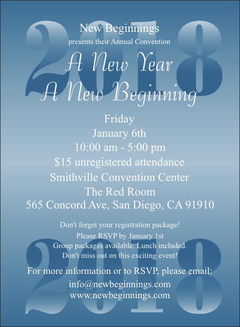 Year Invitation (Blue)