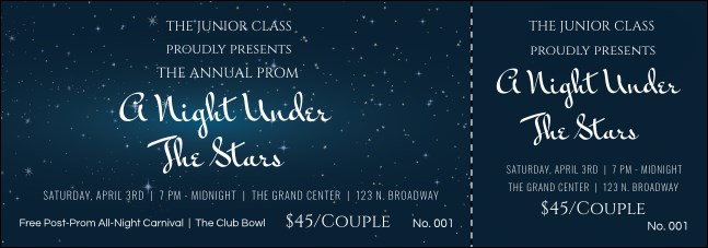 Star Theme Event Ticket Product Front
