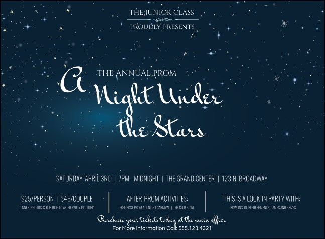 Star Theme Invitation Product Front
