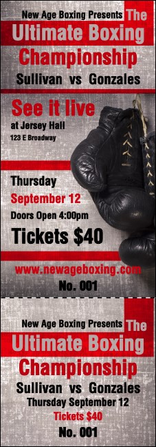 Boxing Gloves Event Ticket