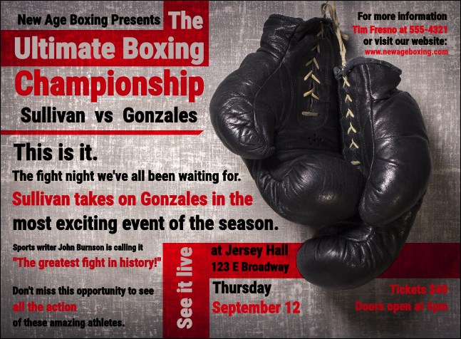 Boxing Gloves Invitation Product Front