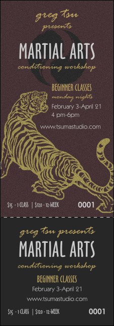 Martial Arts Event Ticket Product Front