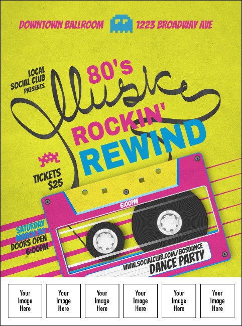 80s Music Logo Flyer Product Front