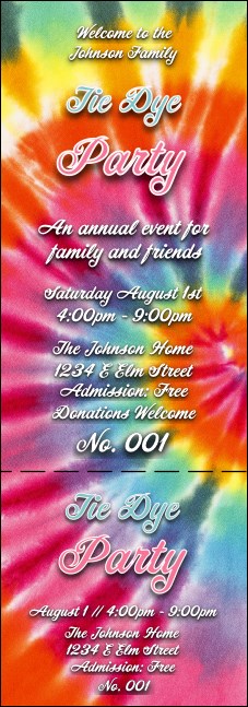 Tie Dye Event Ticket Product Front