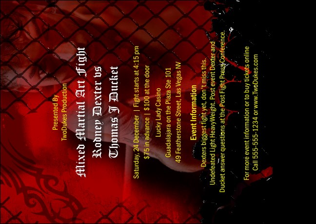 Mixed Martial Arts Club Flyer (Red)