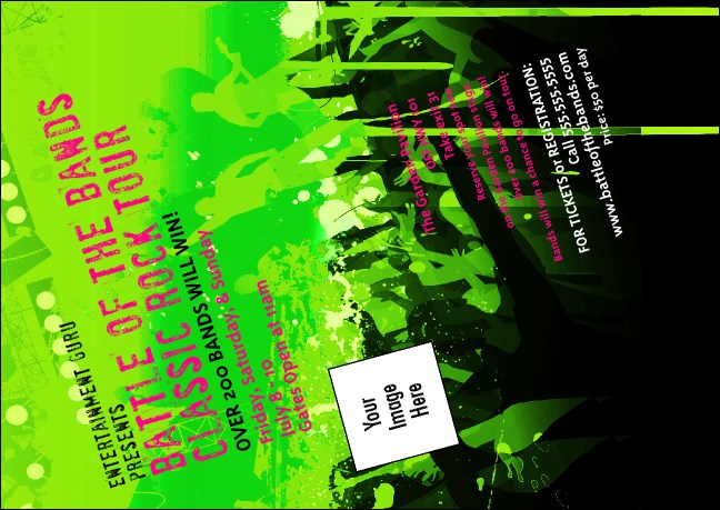 Rock Concert Green Club Flyer Product Front