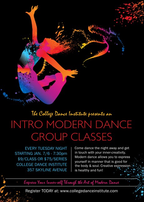 Modern Dance Black Club Flyer Product Front