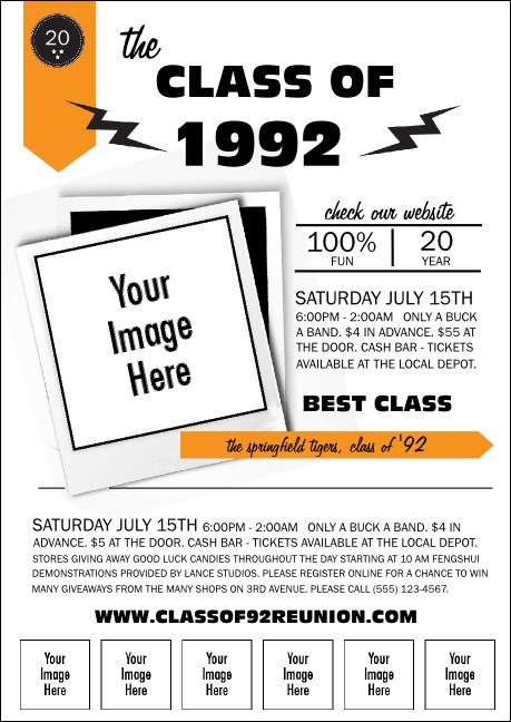 Class Reunion Mascot Orange Club Flyer Product Front