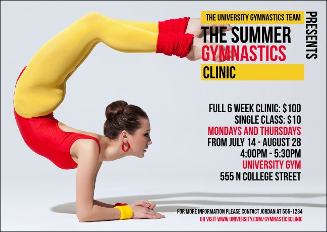 Retro Gymnastics Club Flyer