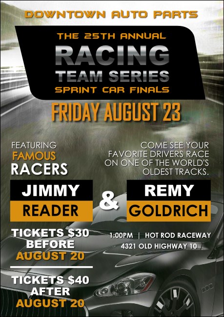 Auto Racing Club Flyer Product Front