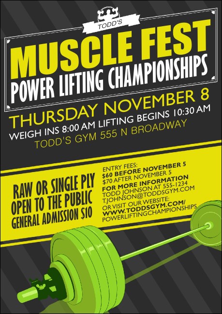 Power Lifting Club Flyer Product Front